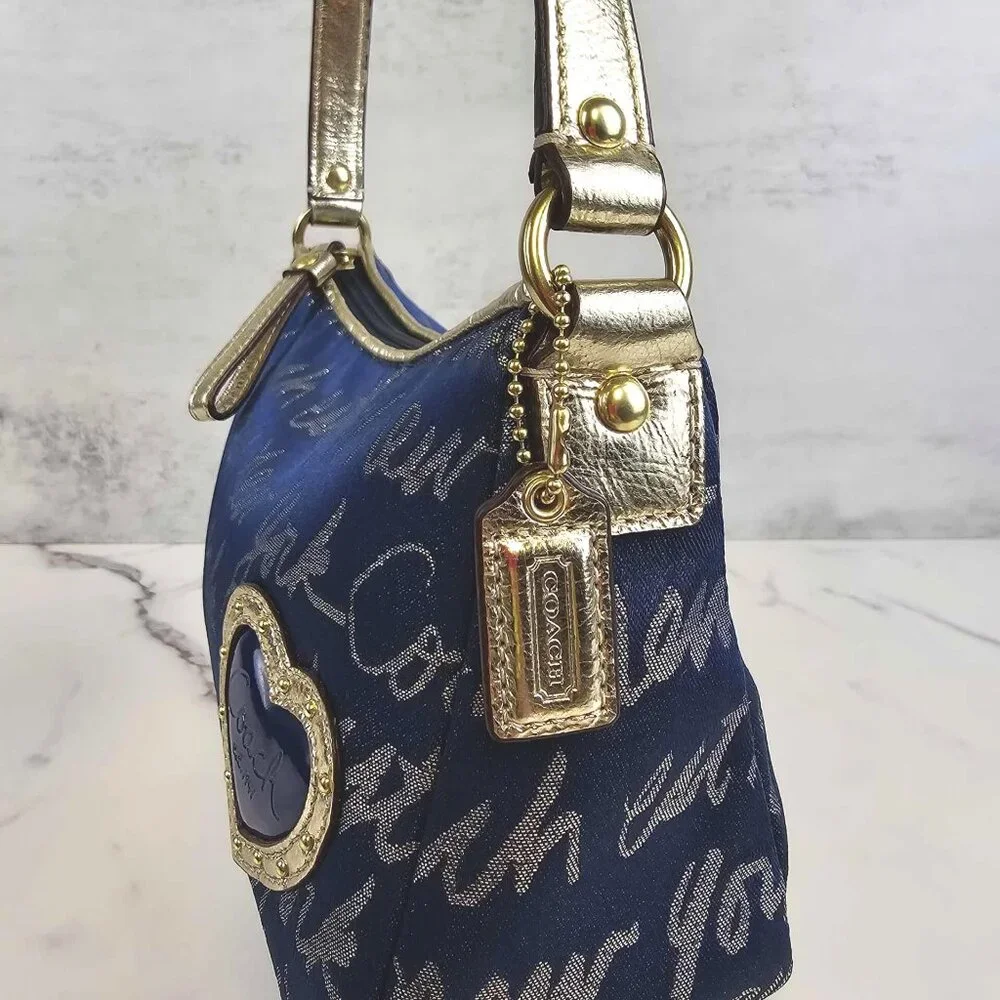 Coach Poppy New York Script Y2K Baguette Shoulder Bag - Picture 8 of 11